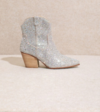 Angel Crystal Bling Low Cowboy Boots - Silver