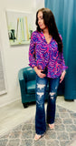 The Fluid Bright Abstract Shirt - Purple