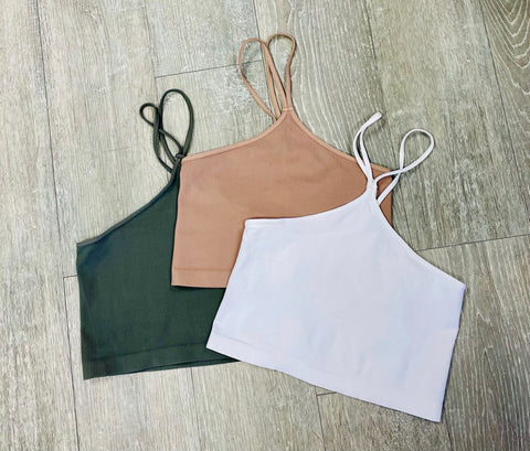 Simply Niki Ribbed Halter Bralette - One Size
