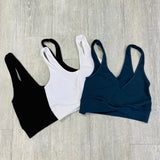 Simply Niki Ribbed Crossover Bra - One Size