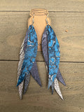 Stacked Fringe Feather Earrings