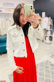 The Q2 Raw Edge Denim Jacket - White