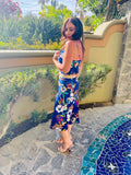 Tropical Print Midi Skirt