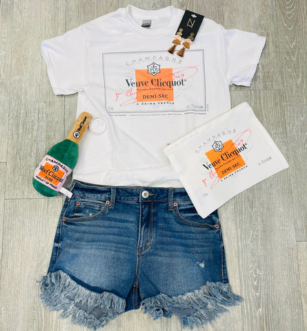 Veuve Label T-shirt White - Orange or Pink Label