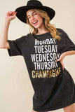 Days of The Week Champagne Sequin Shirt