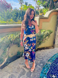 Tropical Print Midi Skirt