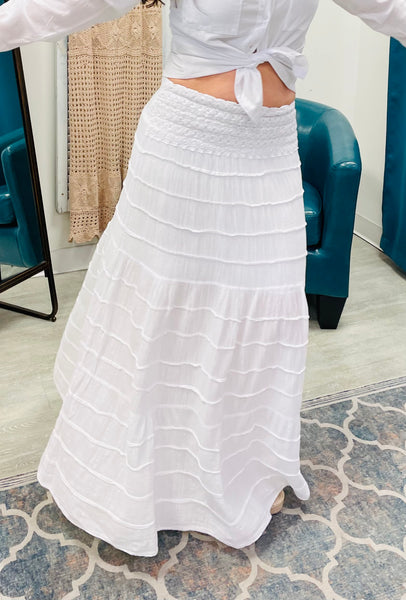 The Lyon Ruffle Skirt - White