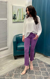 The Q2 Flare Jeans with Raw Edge Hem -  Purple