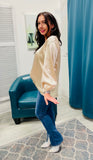 Shiny Puffed Long Sleeve Blouse - Silver or Gold