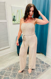 Disco Inferno Sequin Strapless Tube Jumpsuit - Light Gold