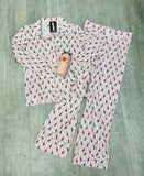 Veuve Champagne Bubbly Pajama Set - Pink and White