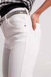 The Q2 Simple Flared Jeans - White