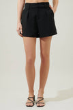 Rica Suave Pleated Shorts - Black