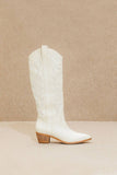 Inlay Tall Boots - White