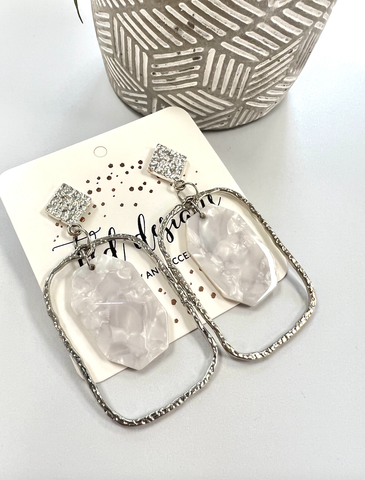 Silver Meg's Acrylic and Metal Earrings