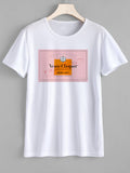 Veuve Label T-shirt White - Orange or Pink Label