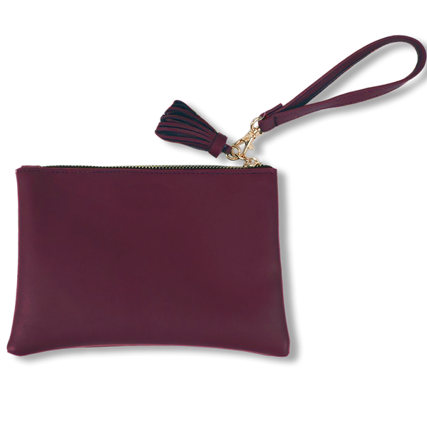 Wristlet in Vegan Leather - Maroon