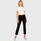 Petra High Rise Stretch Slim Straight Jeans - Black