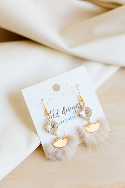 Glam Feather Bling Earrings