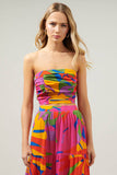 Soleil Floral On the Low Pleated Tube Top