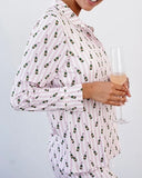 Veuve Champagne Bubbly Pajama Set - Pink and White