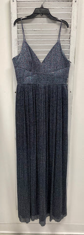 Aidan Mattox V-Neck Pleated Gown - Teal/Black