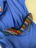 INC Kenjay Rhinestone Pointed Toe D’Orsay Heels - Multi Stripe