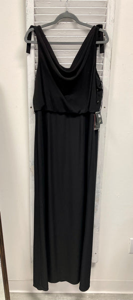Adrianna Papell Plus Sleeveless Cowl Crepe Gown - Black