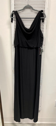 Adrianna Papell Plus Sleeveless Cowl Crepe Gown - Black